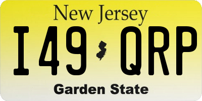 NJ license plate I49QRP