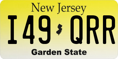 NJ license plate I49QRR