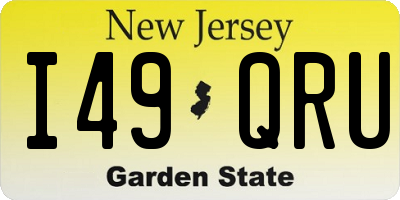 NJ license plate I49QRU