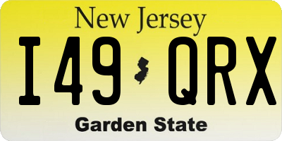 NJ license plate I49QRX