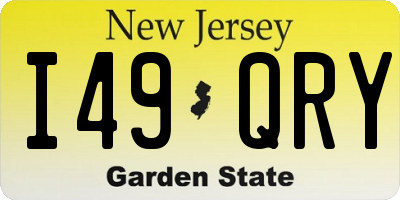 NJ license plate I49QRY