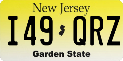 NJ license plate I49QRZ