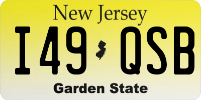 NJ license plate I49QSB