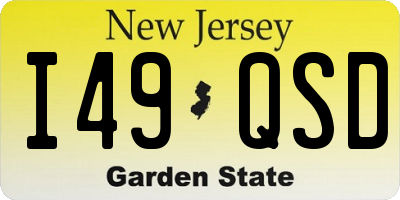 NJ license plate I49QSD