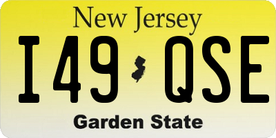 NJ license plate I49QSE