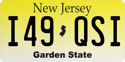 NJ license plate I49QSI