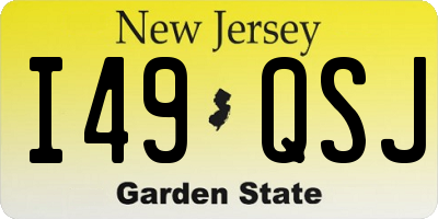 NJ license plate I49QSJ