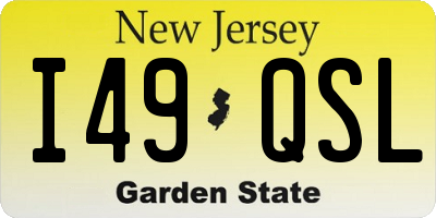 NJ license plate I49QSL