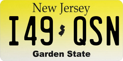 NJ license plate I49QSN