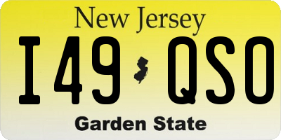 NJ license plate I49QSO