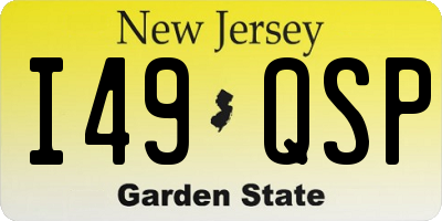 NJ license plate I49QSP