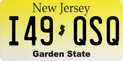NJ license plate I49QSQ