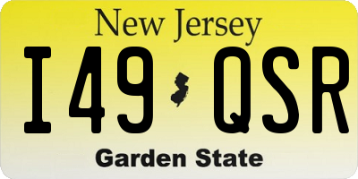 NJ license plate I49QSR