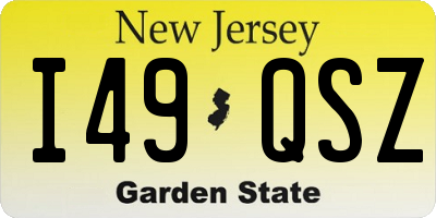 NJ license plate I49QSZ