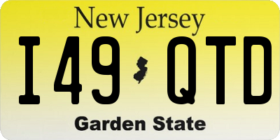 NJ license plate I49QTD