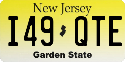 NJ license plate I49QTE