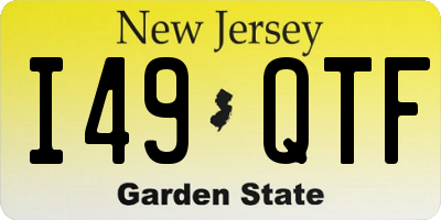 NJ license plate I49QTF