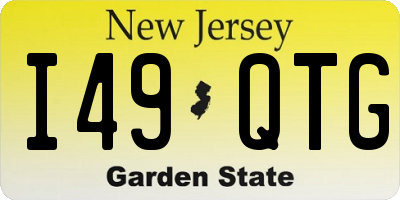 NJ license plate I49QTG