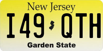 NJ license plate I49QTH