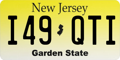 NJ license plate I49QTI