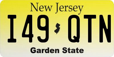 NJ license plate I49QTN