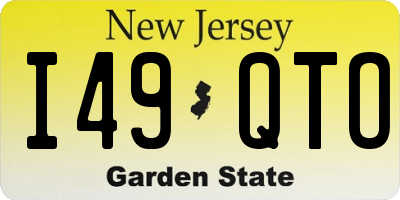NJ license plate I49QTO