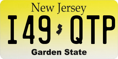 NJ license plate I49QTP