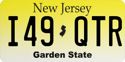 NJ license plate I49QTR