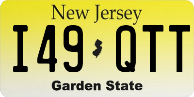 NJ license plate I49QTT