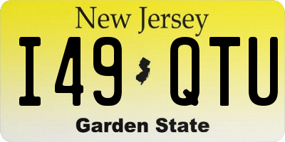 NJ license plate I49QTU