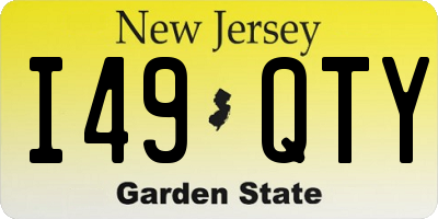 NJ license plate I49QTY