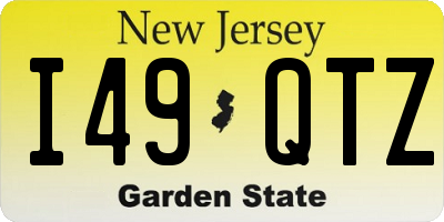 NJ license plate I49QTZ