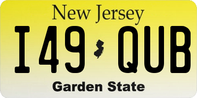 NJ license plate I49QUB