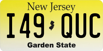 NJ license plate I49QUC