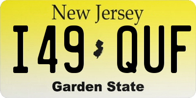 NJ license plate I49QUF