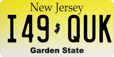 NJ license plate I49QUK