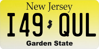 NJ license plate I49QUL