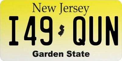 NJ license plate I49QUN