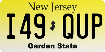 NJ license plate I49QUP