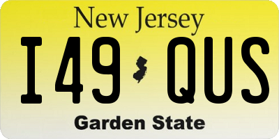 NJ license plate I49QUS