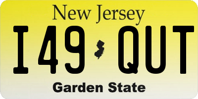 NJ license plate I49QUT