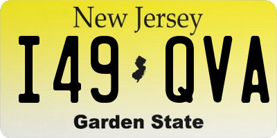 NJ license plate I49QVA