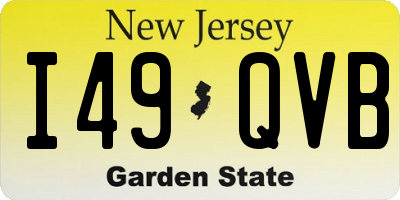 NJ license plate I49QVB