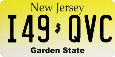NJ license plate I49QVC