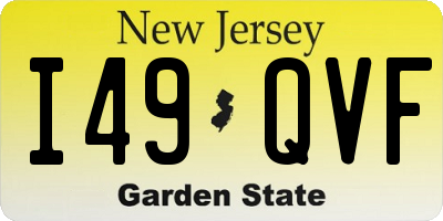 NJ license plate I49QVF