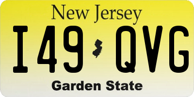 NJ license plate I49QVG