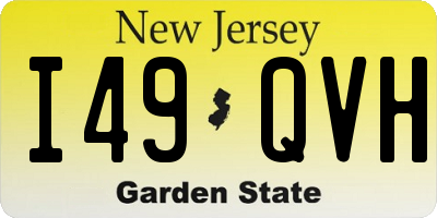 NJ license plate I49QVH