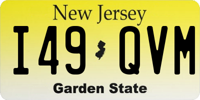 NJ license plate I49QVM