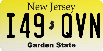 NJ license plate I49QVN