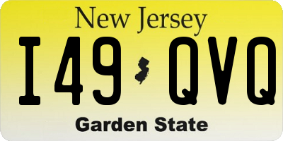 NJ license plate I49QVQ
